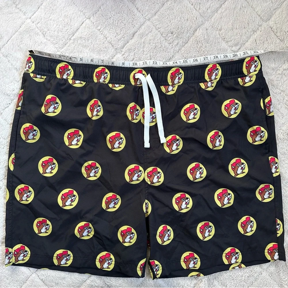 Buc-cee's | Black And Yellow Logo Swim Trunks | Size 2X